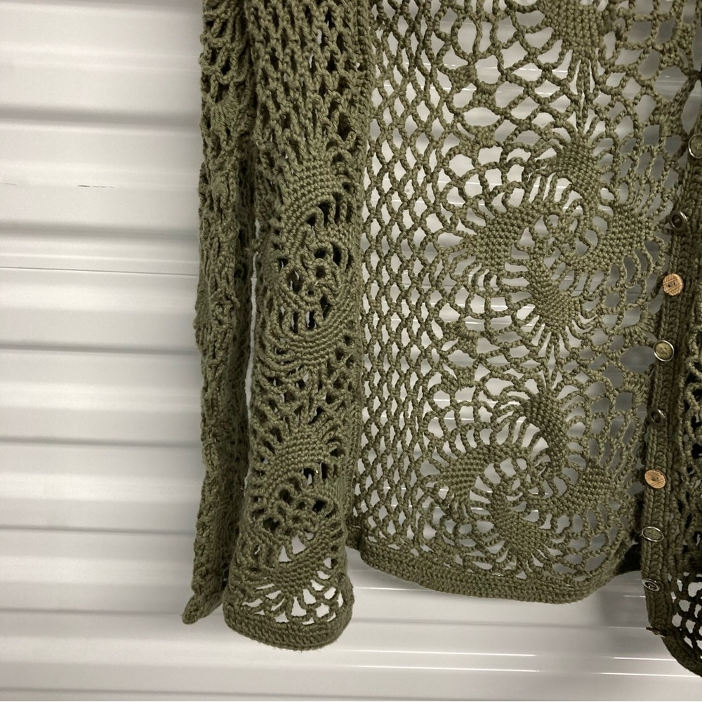 Pur Sage Green Open Knit Cardigan - Picture 5 of 14